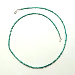 Kewa Pueblo Hand-rolled Turquoise Necklace - 22 & 19.25 Long