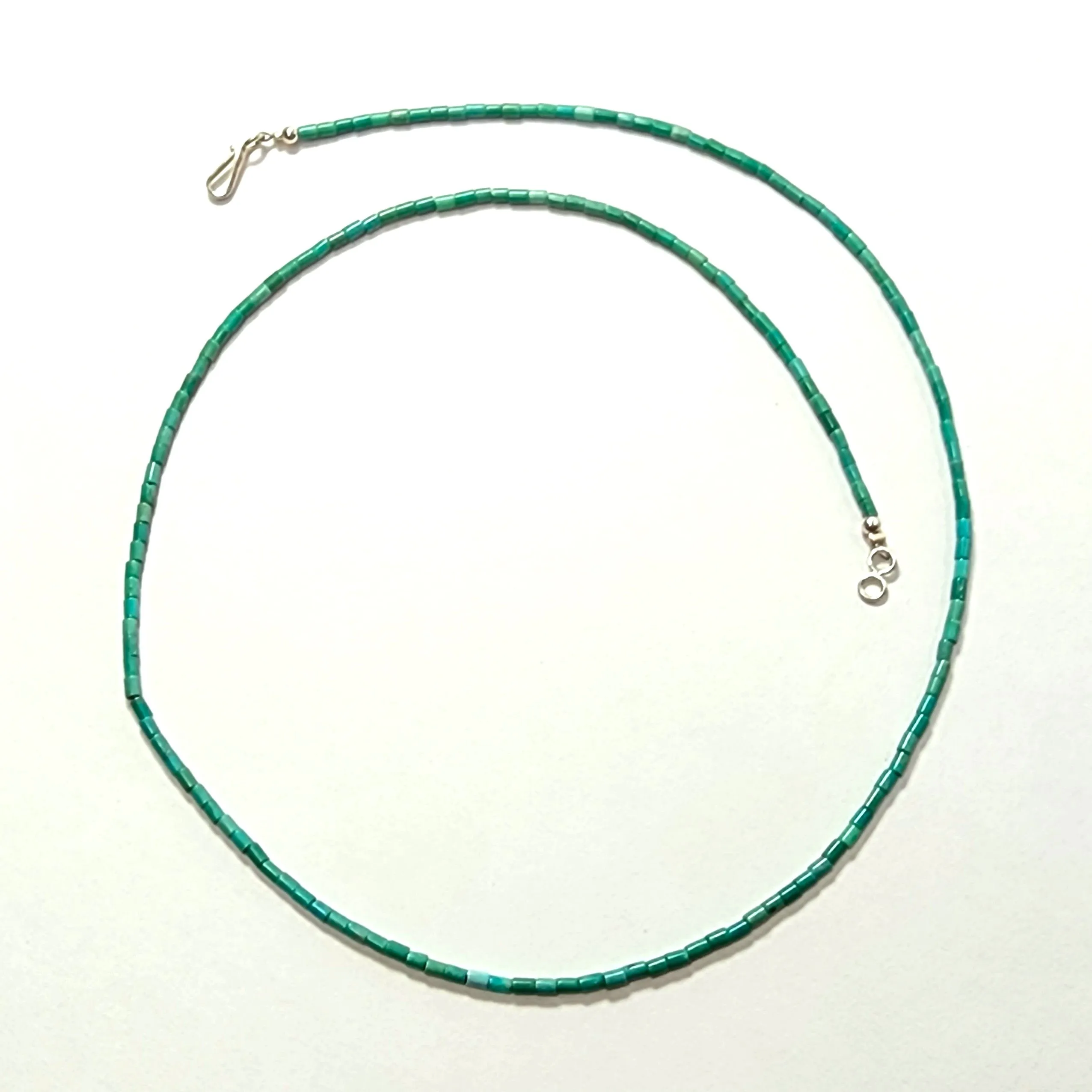 Kewa Pueblo Hand-rolled Turquoise Necklace - 22 & 19.25 Long