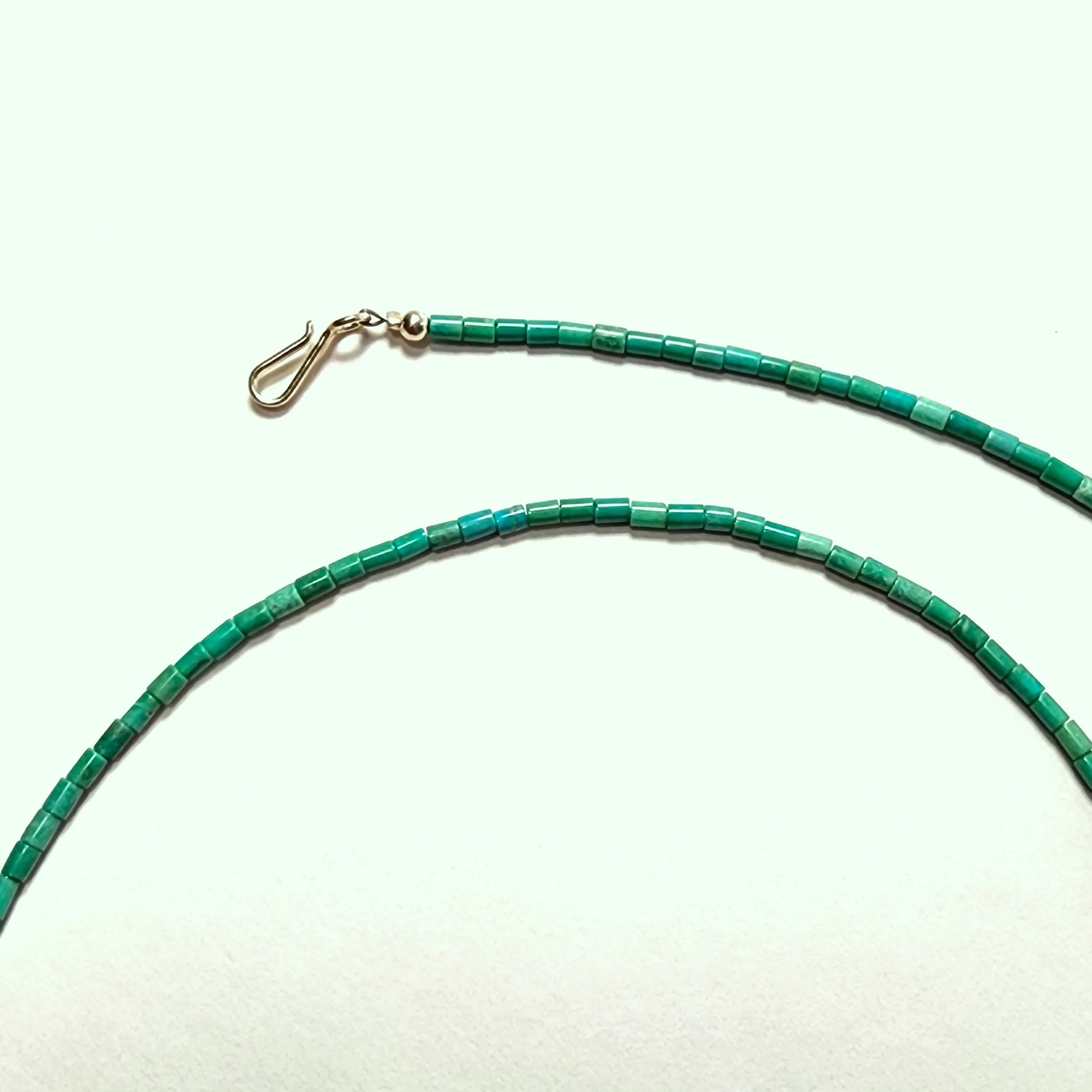 Kewa Pueblo Hand-rolled Turquoise Necklace - 22 & 19.25 Long