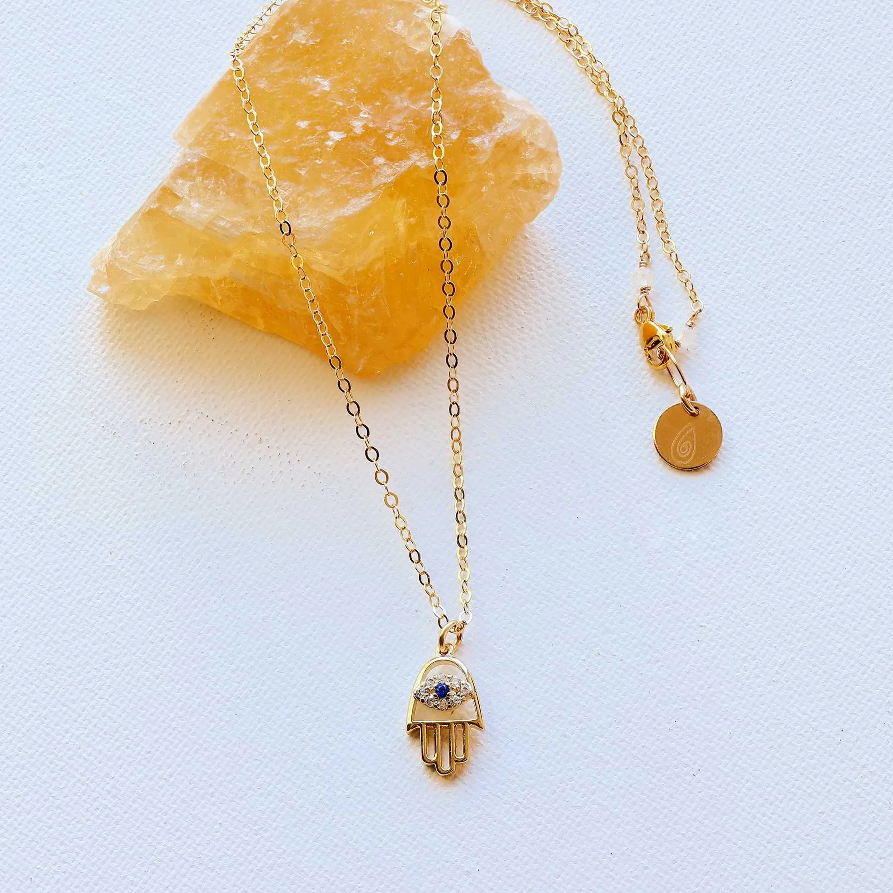 Kioni - Gold Evil Eye Hamsa Necklace