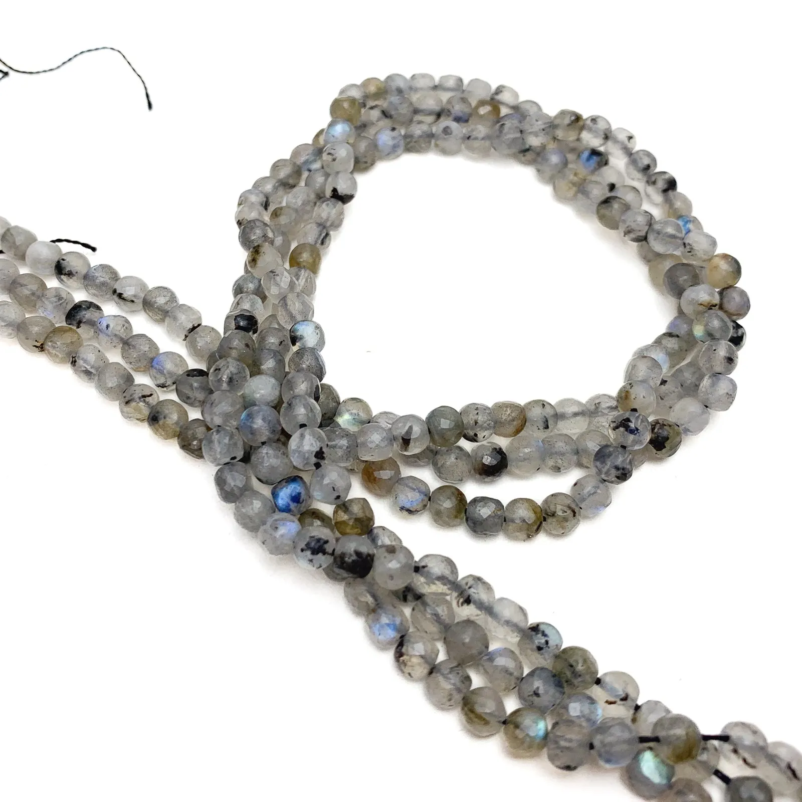 Labradorite 4mm Faceted Cubes Bead Strand