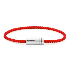 LE GRAMME MEN'S 7G RED NATO CABLE BRACELET WITH STERLING SILVER SCREW CLOSURE