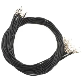 Leather Necklace-1.5mm Leather Cording with Sterling Silver Lobster Clasp-Black-16 Inches