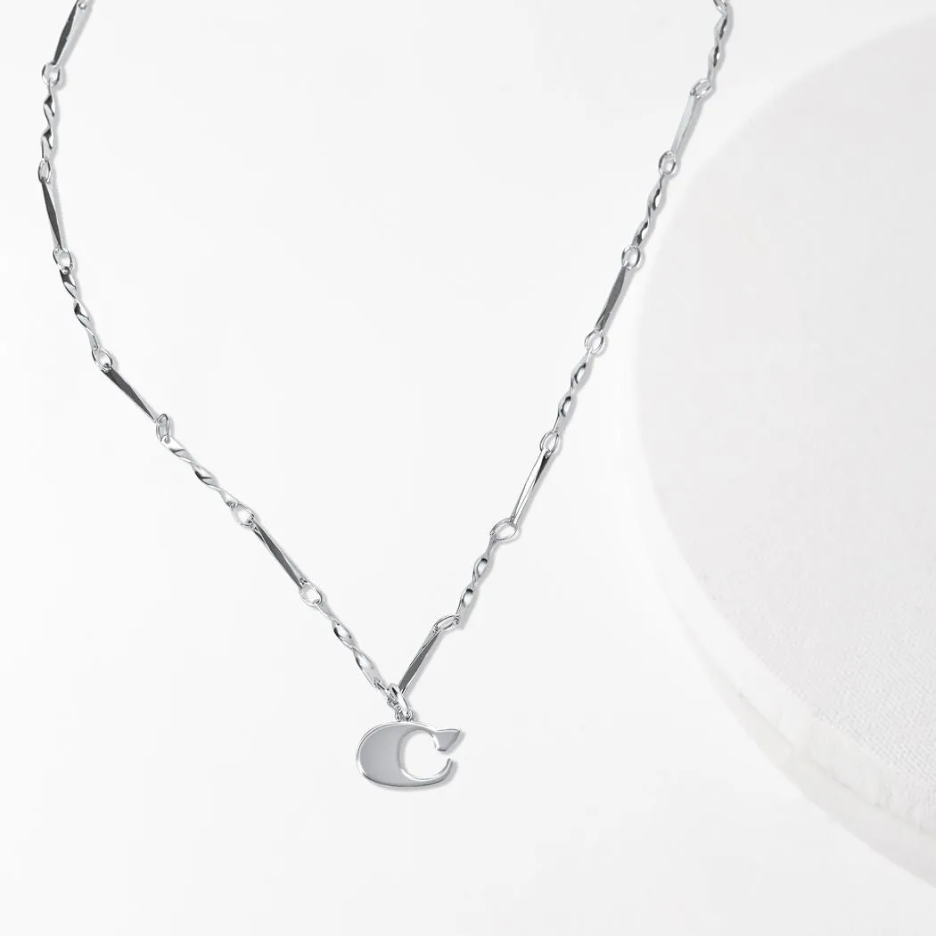 Letter Necklace (C) - Silver