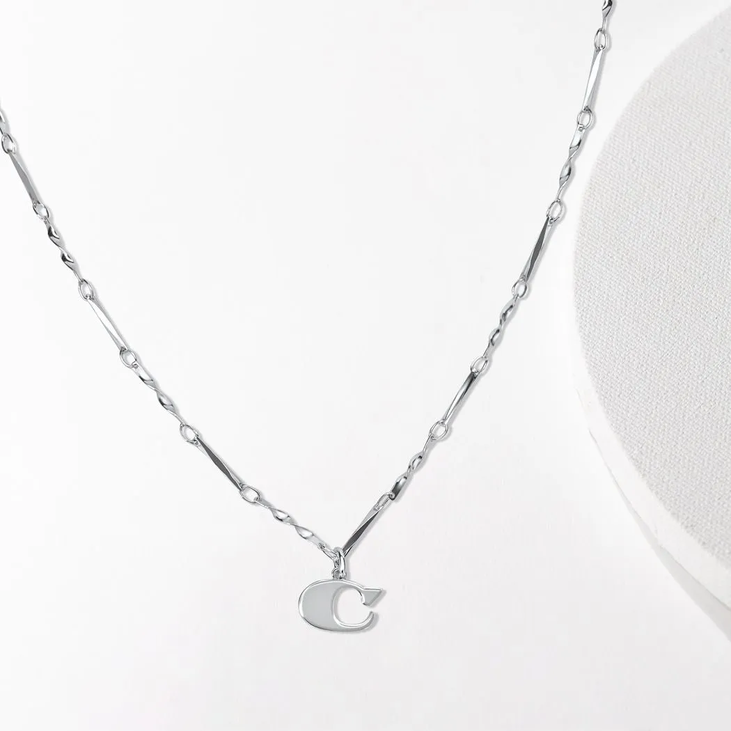 Letter Necklace (C) - Silver