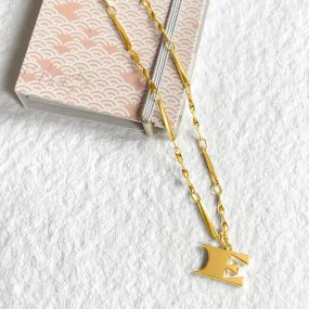 Letter Necklace (E) - Gold