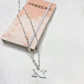 Letter Necklace (N) - Silver