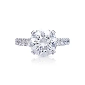 Leyla 6 Carat H VS2 Round Cut Lab-Grown Diamond Engagement Ring in White Gold