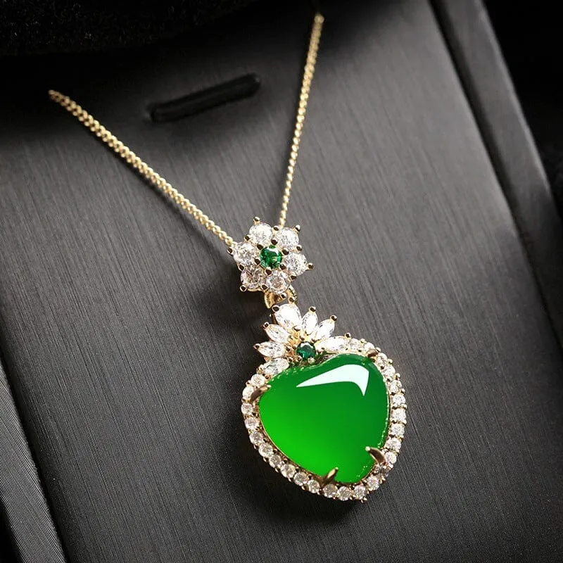 Love Crystal Emerald Necklace