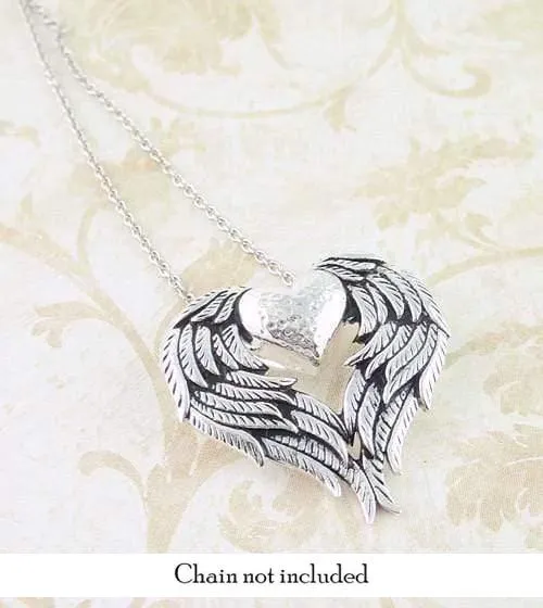 Love of Angels Heart-Shaped Wings Pendant