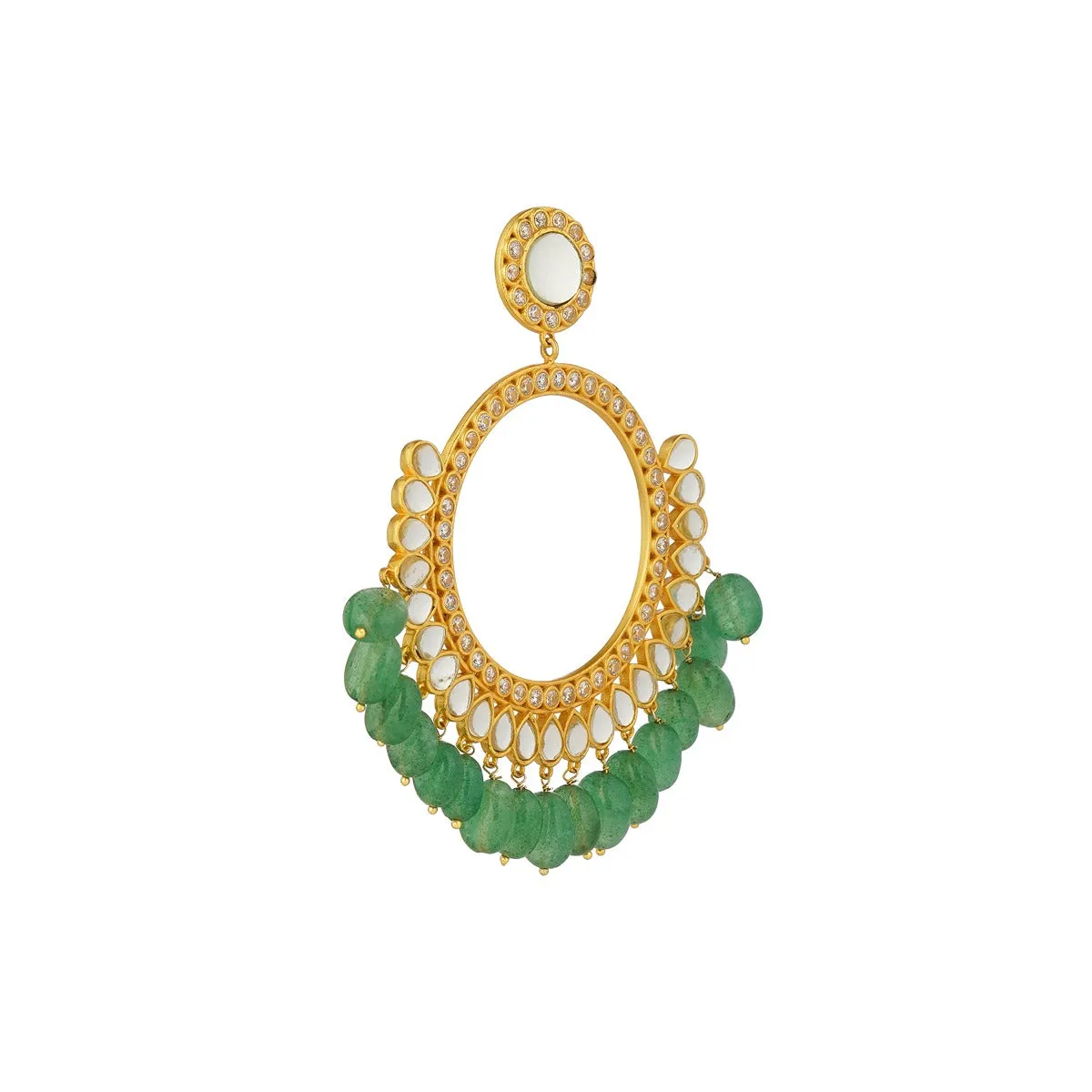 Mehfil Earrings - Green Strawberry Quartz