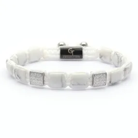 Men's HOWLITE Flat bead Bracelet For Men - One Size Fits All