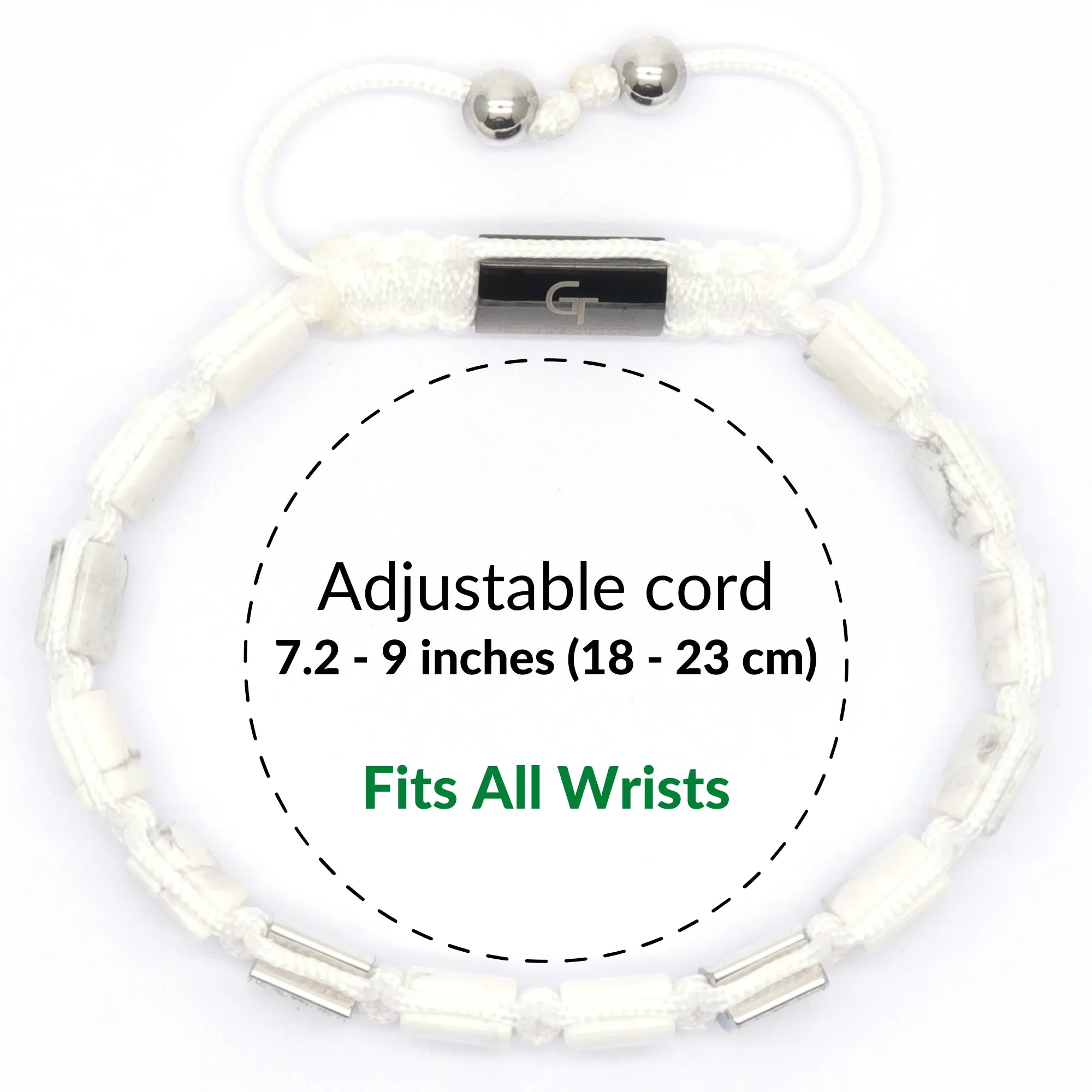 Men's HOWLITE Flat bead Bracelet For Men - One Size Fits All