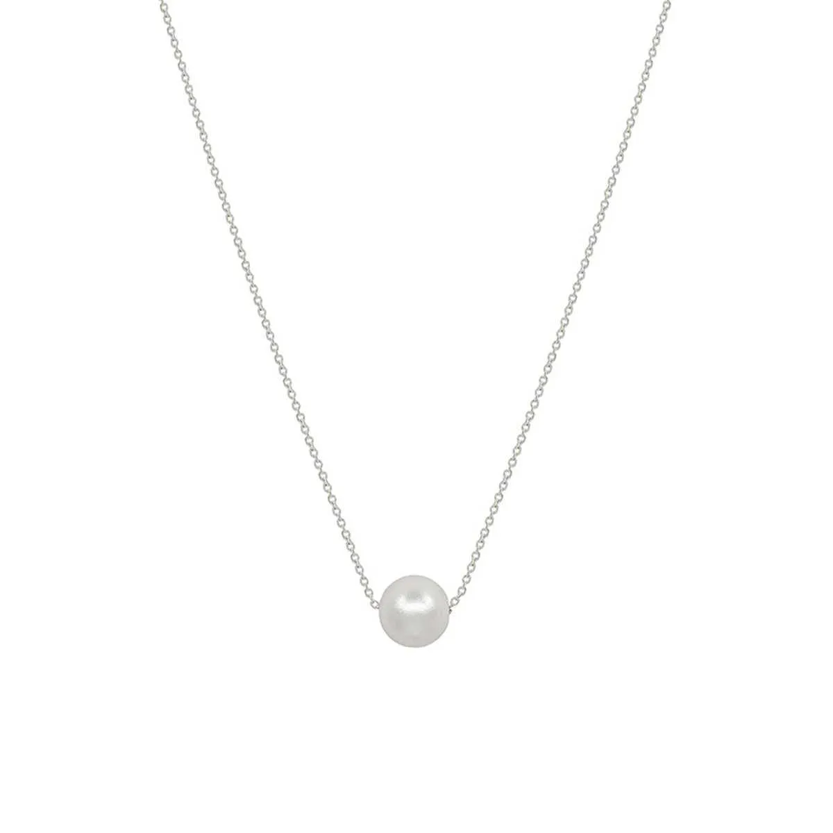 Metal Chain Pearl Pendant Necklace