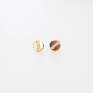 Midi Bitty Pavé Diamond Line Disc Studs