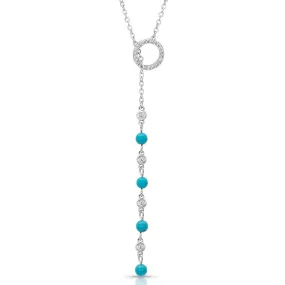 Montana Silver Lariat Turquoise Drop Necklace