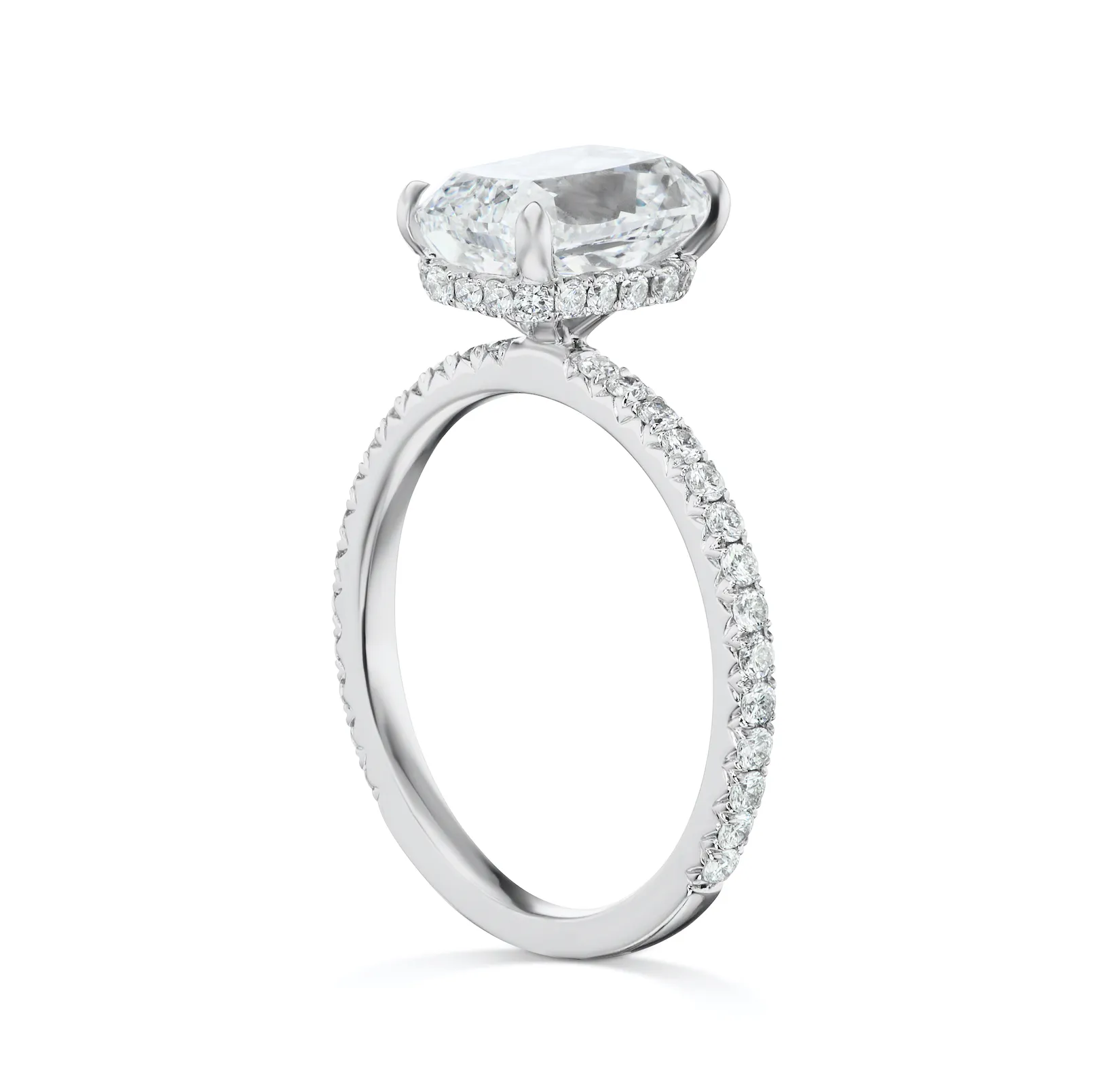 ODIN 4 CARAT CUSHION CUT D COLOR VS2 CLARITY DIAMOND ENGAGEMENT RING 18K WHITE GOLD GIA CERTIFIED 3 CT D VS2 BY MIKE NEKTA