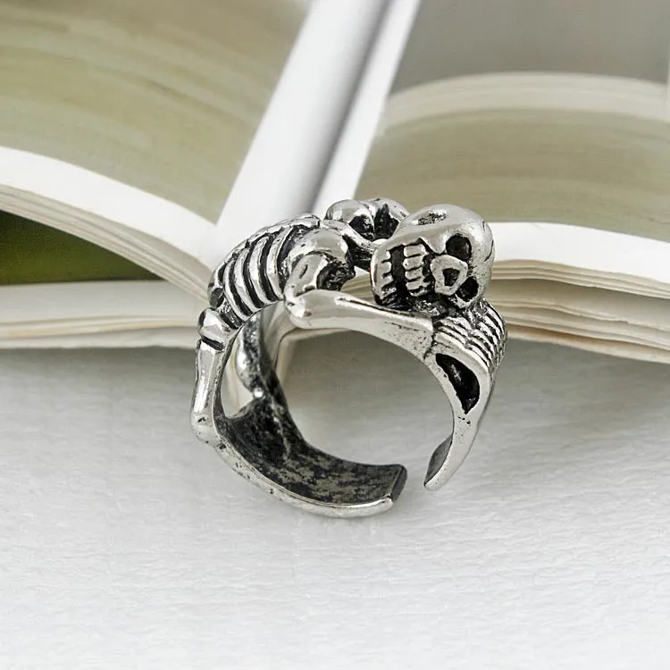 Open Geometric Skull Ring