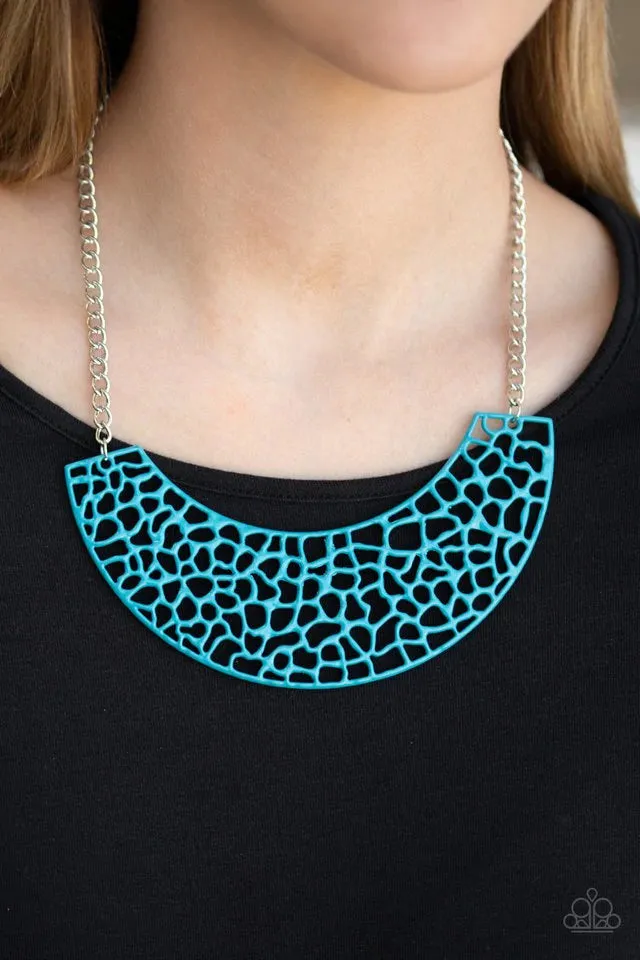 Paparazzi Accessories  - Powerful Prowl #N868 Peg -  Blue Necklace