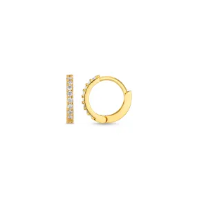 Pavé Mini Micro Hoop Earrings - Gold