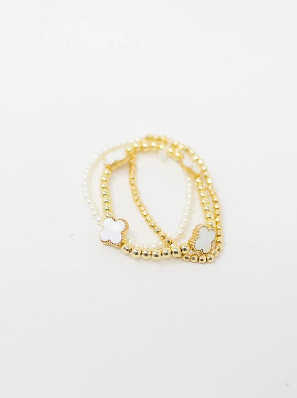 Pearl & Clover Bracelet Stack