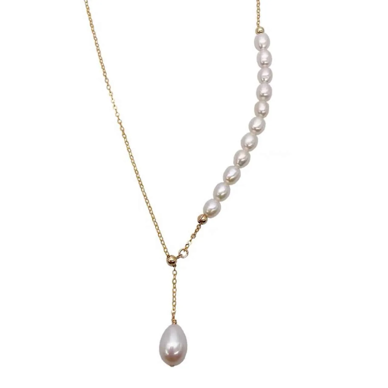 Pearl pendant adjustable choker necklace