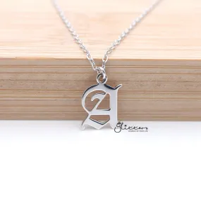 Personalized Sterling Silver Alphabet Necklace- Old English Font