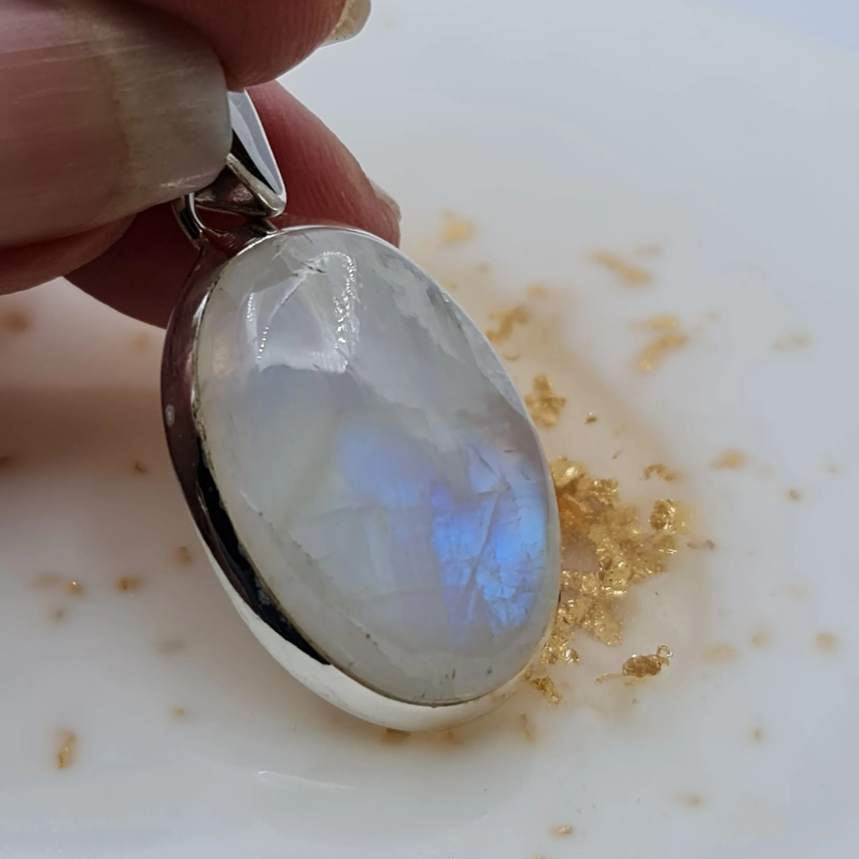 Rainbow Moonstone pendant large