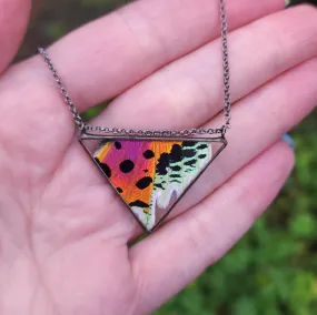 Rainbow Moth Wing Trine Necklace