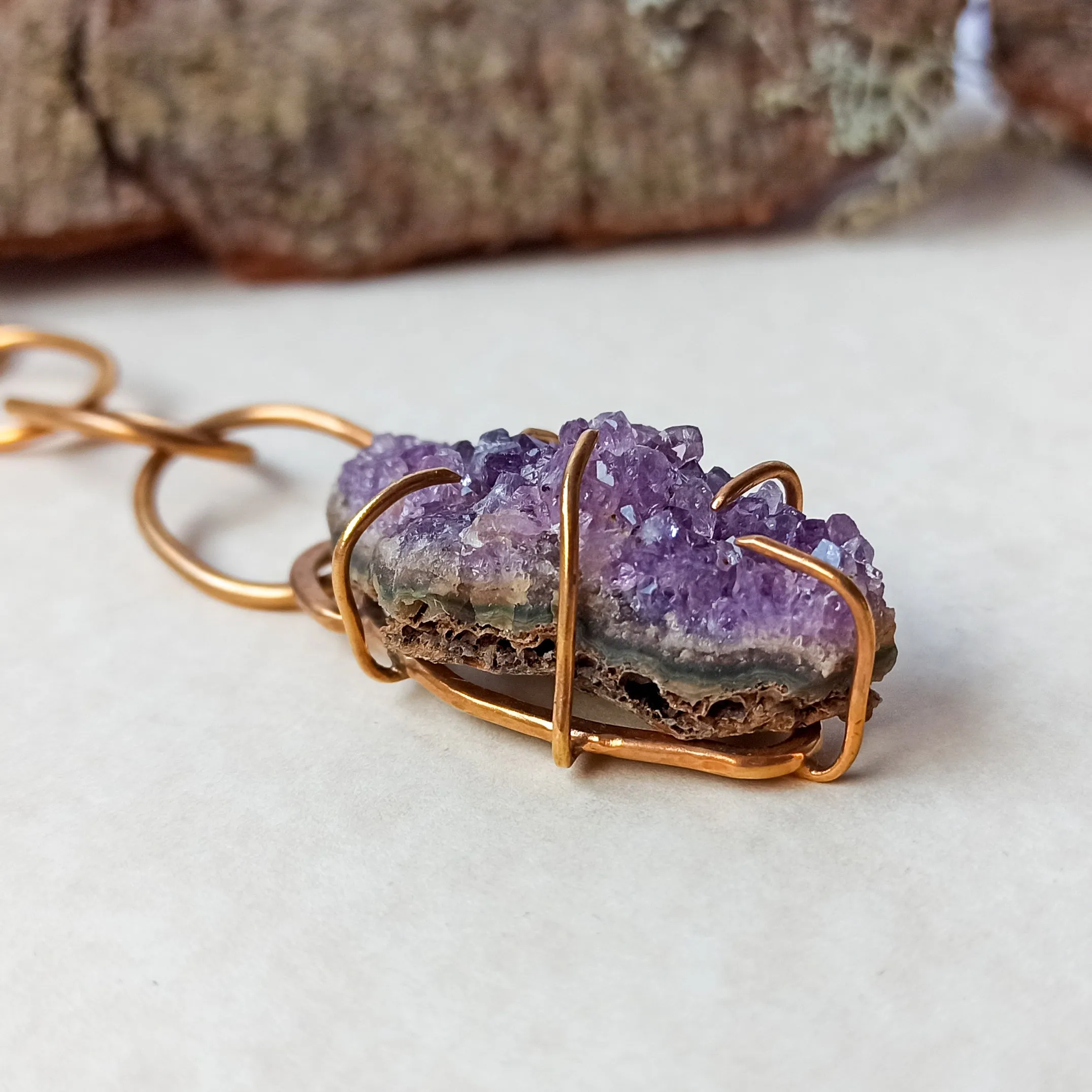 Raw Amethyst Crystal Necklace