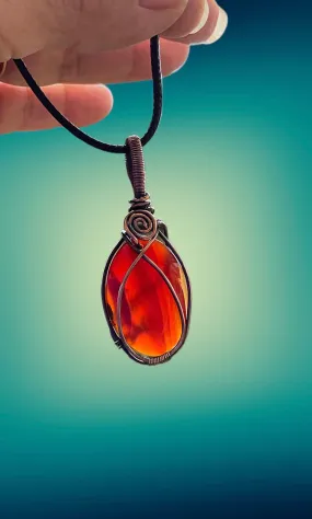 Red Agate Wirewrapped Pendant