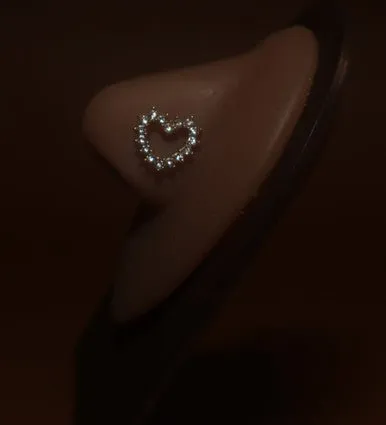 Rihanna Heart Nose Stud Ring Piercing