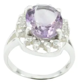 Riyo Cute Gemstone Amethyst 925 Sterling Silver Rings Fancy Jewelry