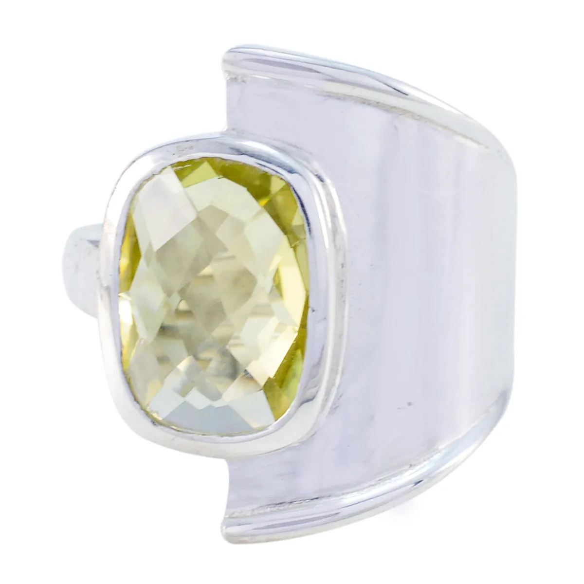 Riyo Designer Gemstones Lemon Quartz 925 Silver Ring Turtle Jewelry