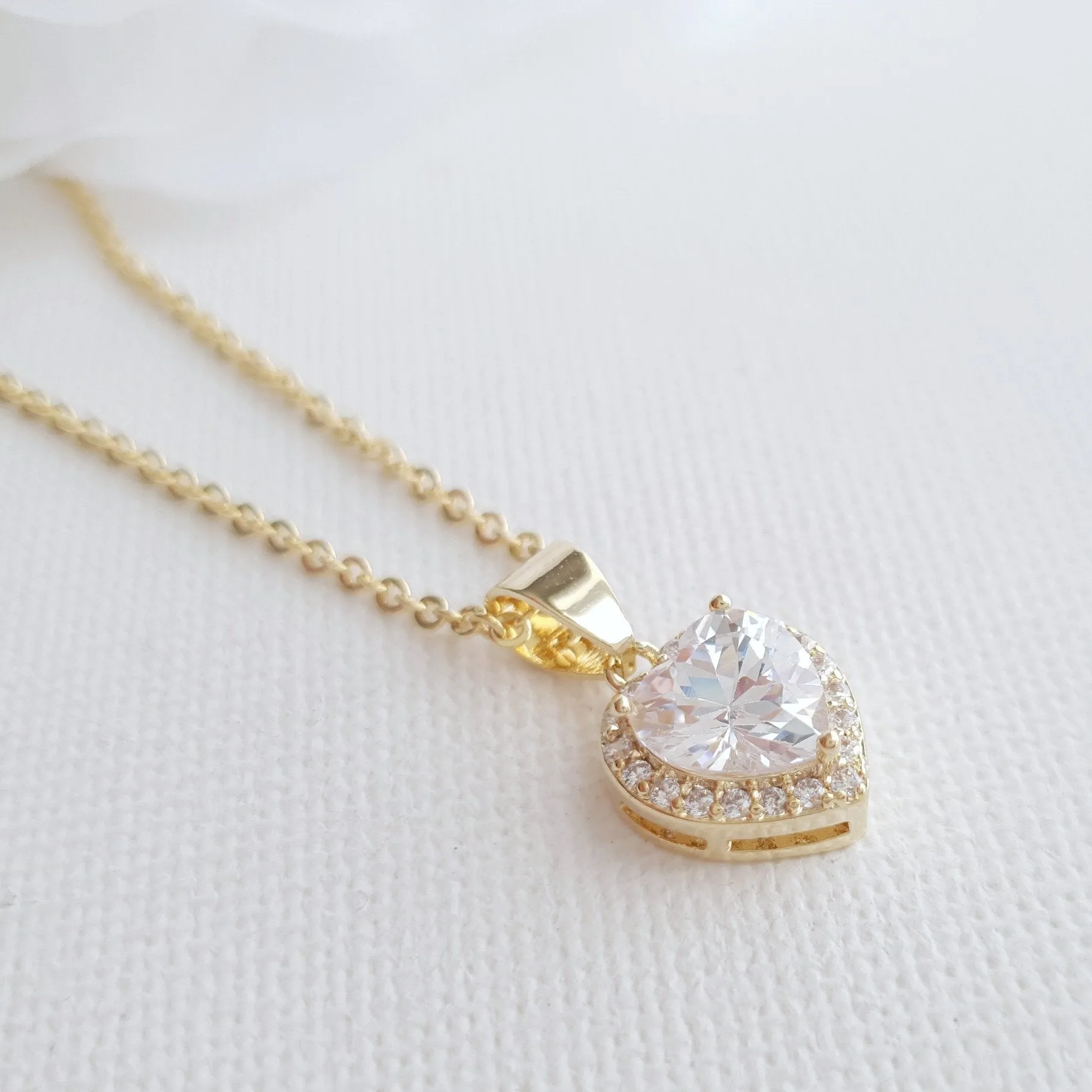 Rose Gold Heart Necklace- Diana