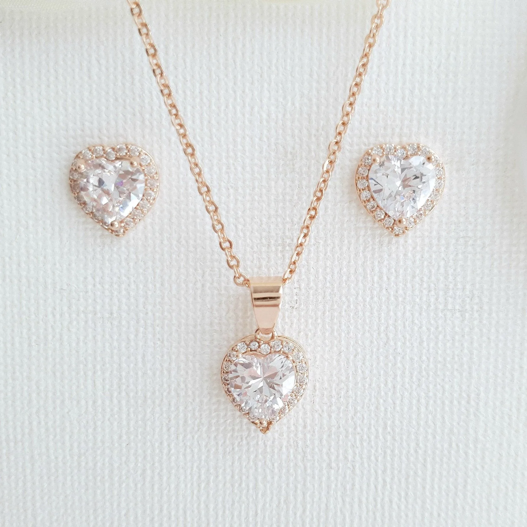 Rose Gold Heart Necklace- Diana