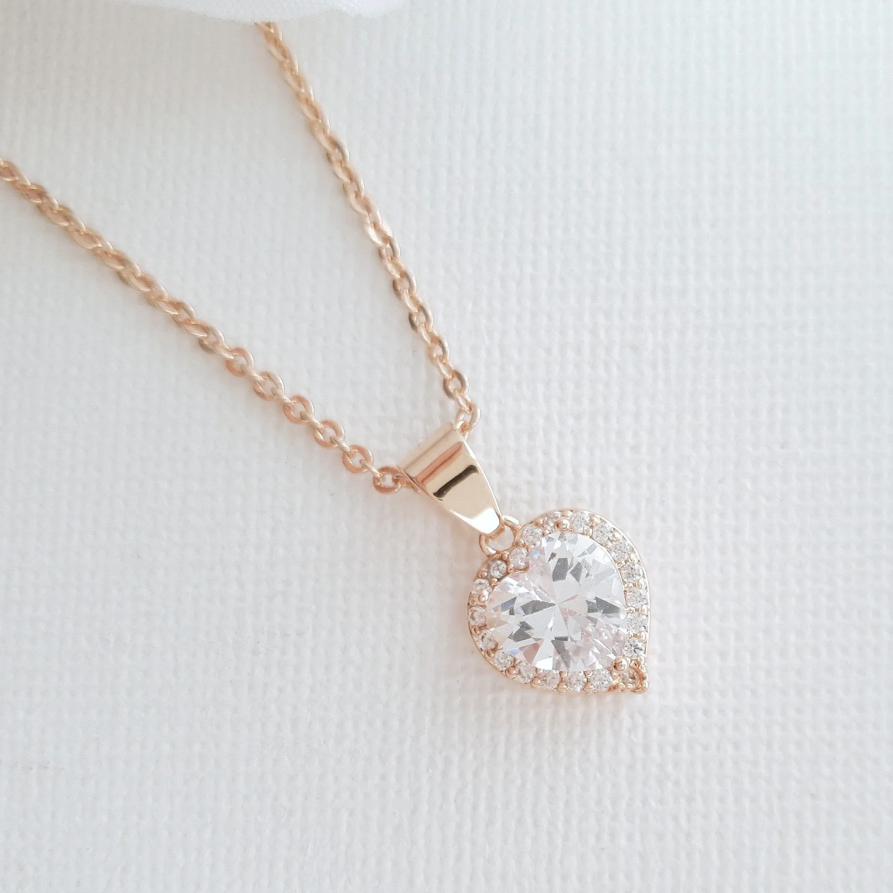 Rose Gold Heart Necklace- Diana