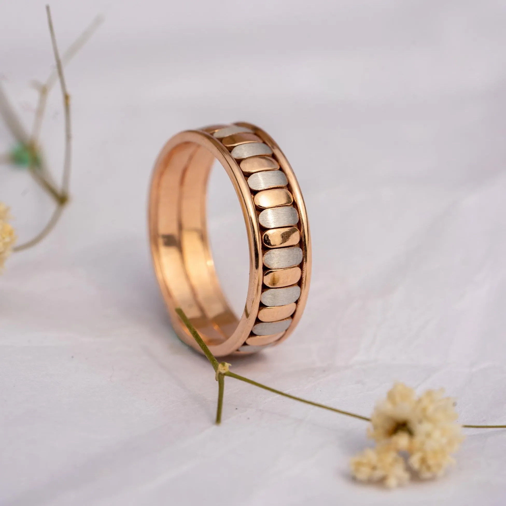 Rose gold Wedding Bands,6 mm Traditional Wedding Band