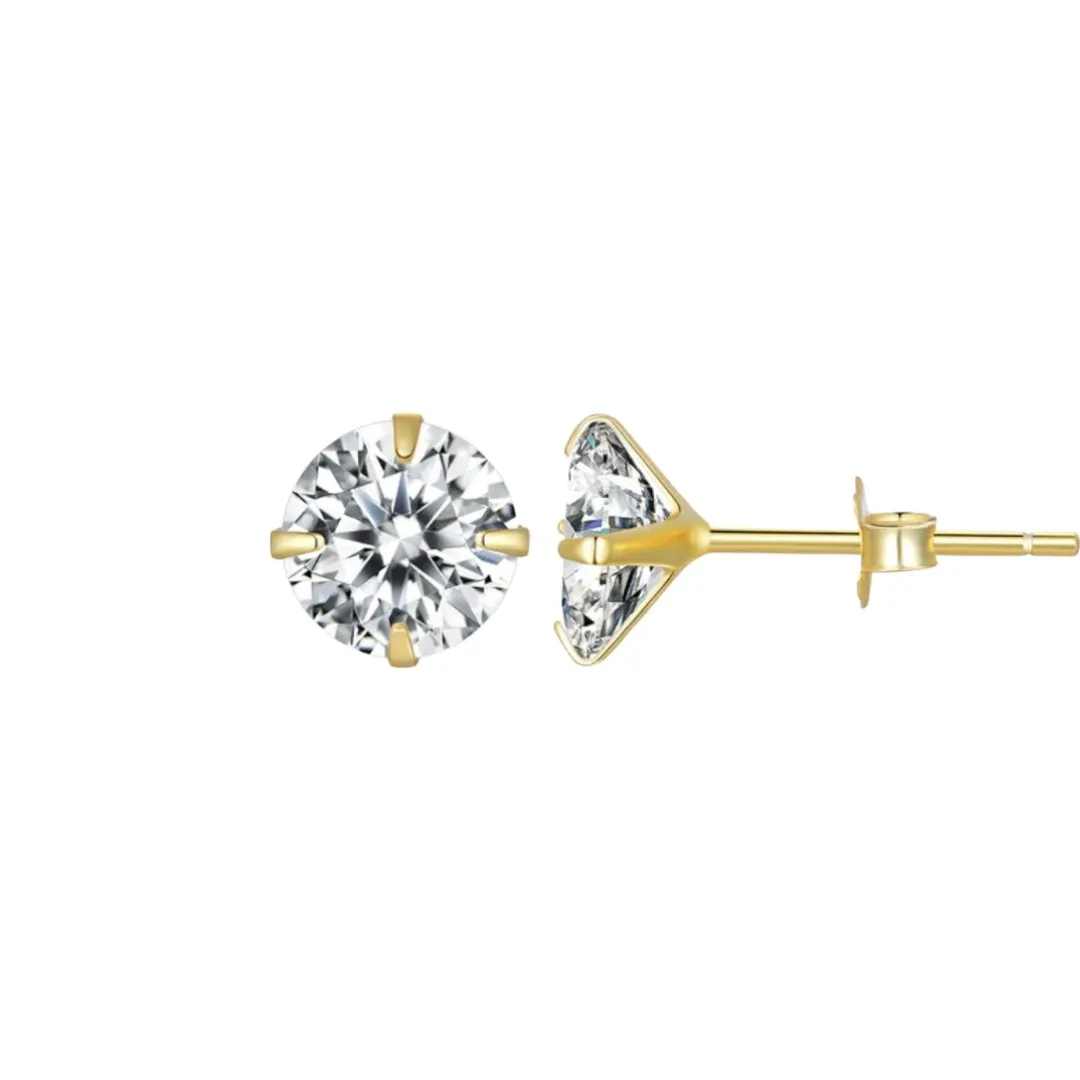 ROUND ZIRCONIA STUD EARRING