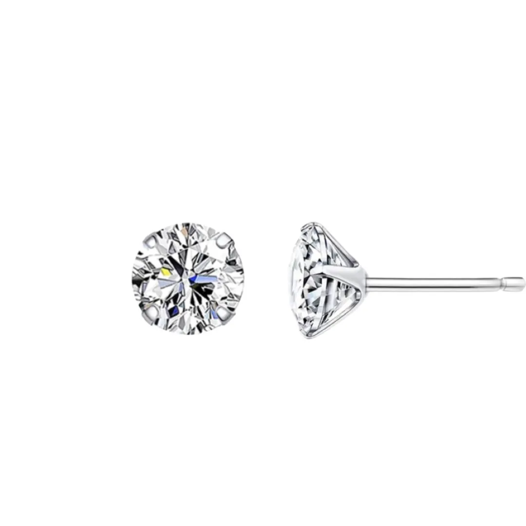 ROUND ZIRCONIA STUD EARRING