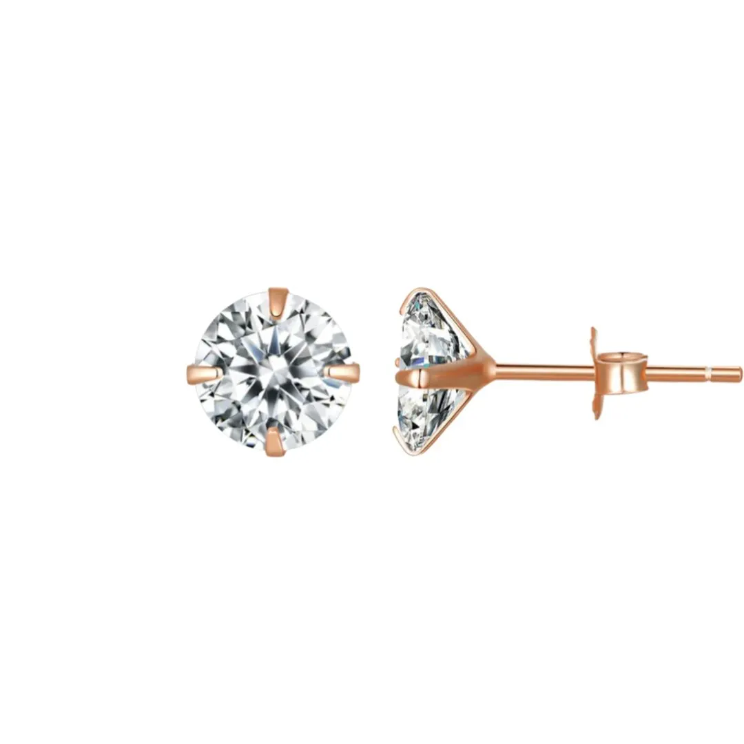 ROUND ZIRCONIA STUD EARRING