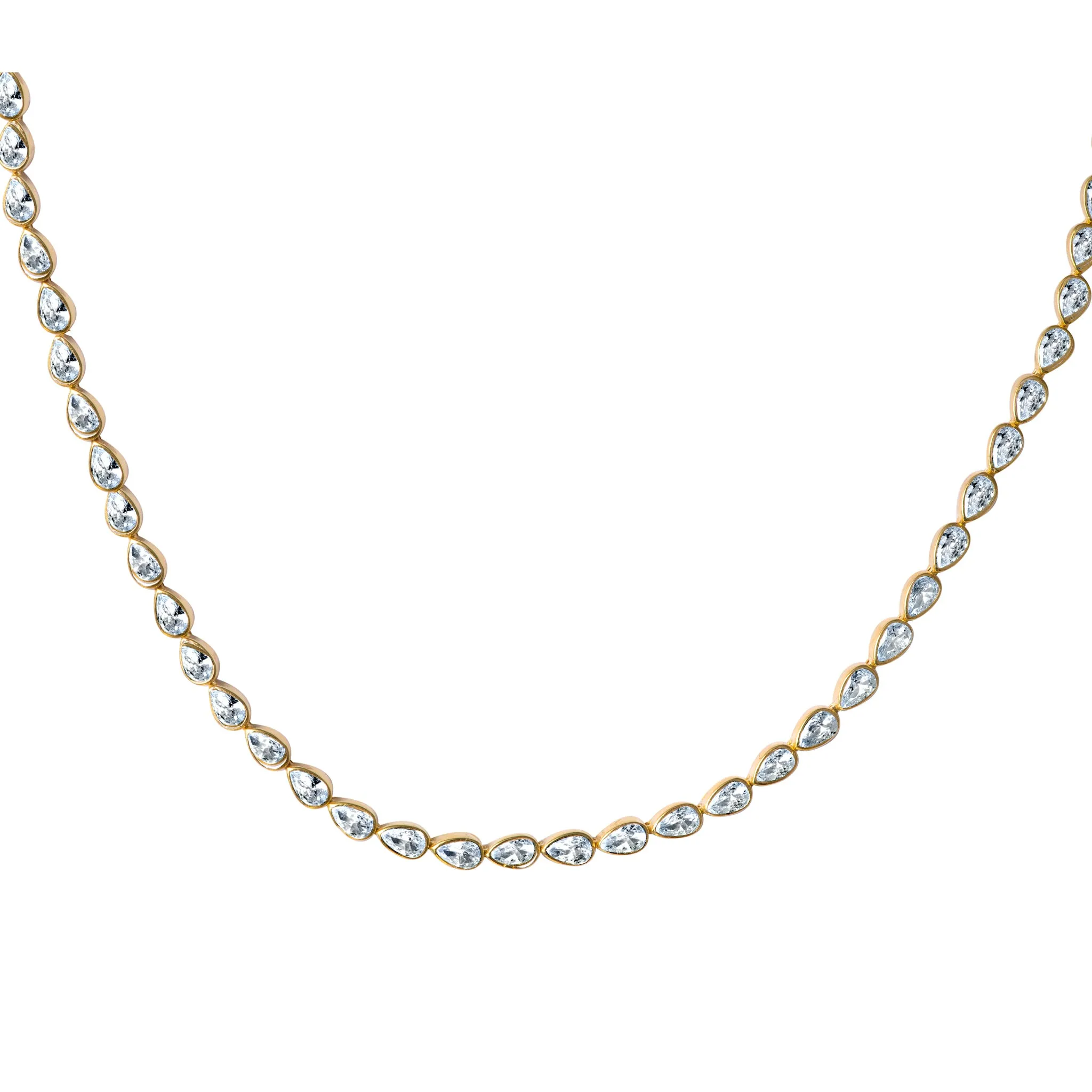 Silver gold plated pear tennis choker