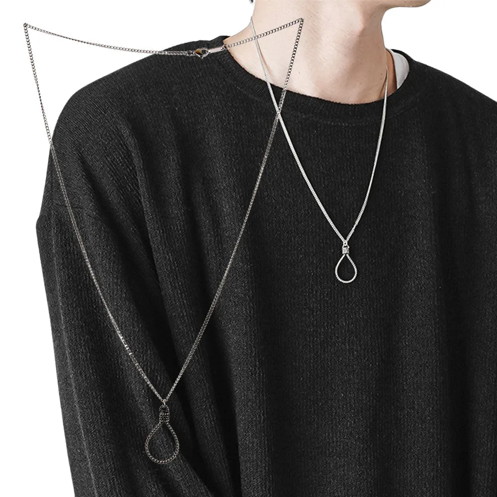 Silver Lasso Net Chain Necklaces for Men Korean Style Jewelry Kpop Idol Fashion Accessories Chic Celebrity