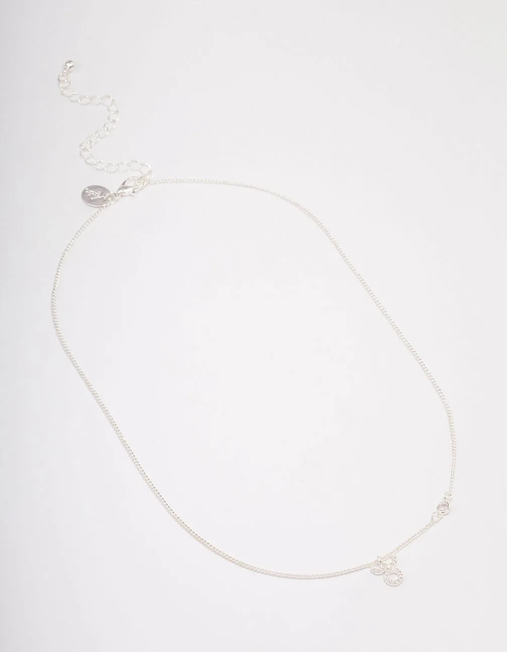 Silver Plated Taurus Necklace With Cubic Zirconia Pendant