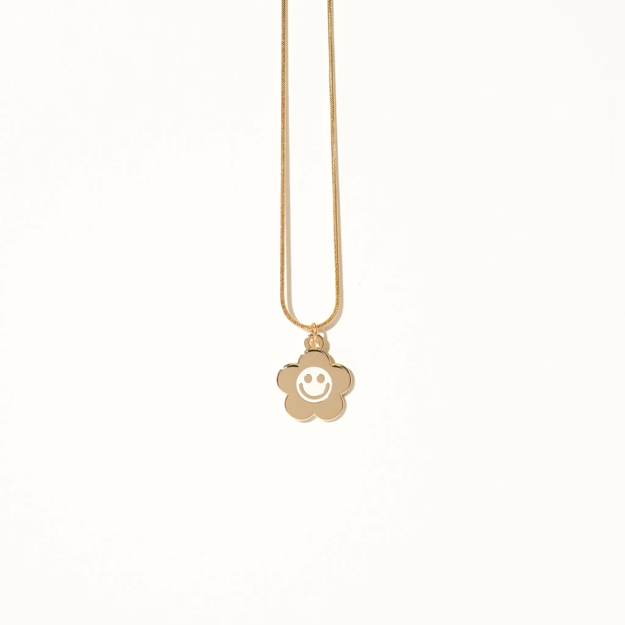 Smiley Daisy Charm Necklace