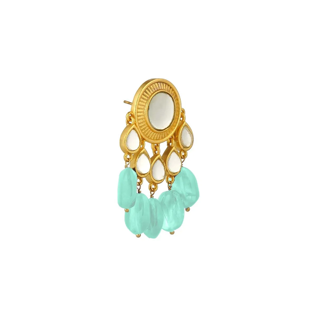 Sohni Stud Earrings- Aqua Green Hydro Quartz