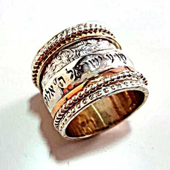 Spinner Rings for Woman .925 Sterling Silver 9ct gold ring