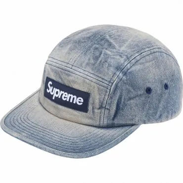 Supreme WASHED CHINO TWILL CAMP CAP (Dirty Indigo)