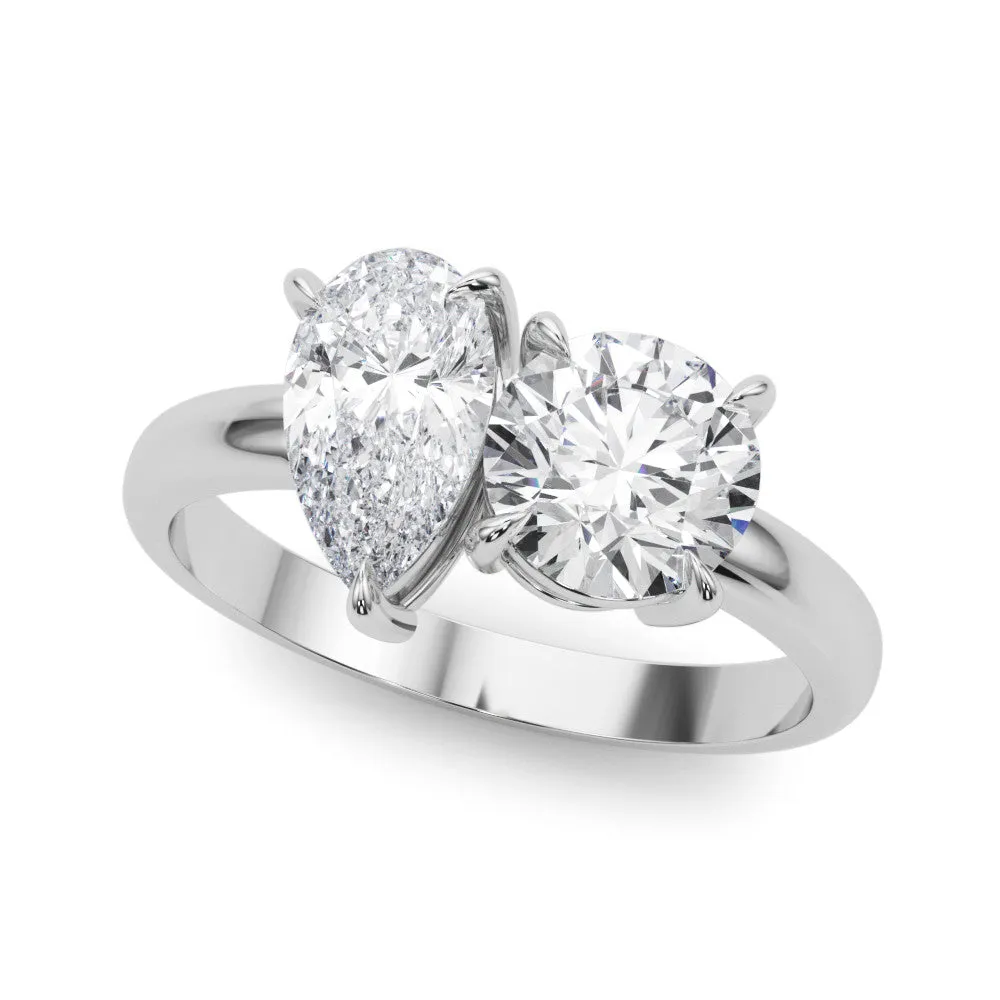 Toi Et Moi Ring Pear & Round Lab Grown Diamonds 3CTW