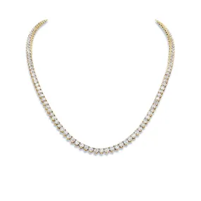 Trinity 47 Carat Round Brilliant Diamond 26 inch Tennis Necklace in 14k Yellow Gold